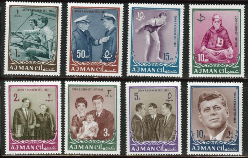 Ajman Scott 19-26 JFK 1964 MH* complete set CV $8