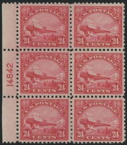 MALACK C6 VF/XF OG VLH, Plate Block, Post Office Fre..MORE.. pbb0069