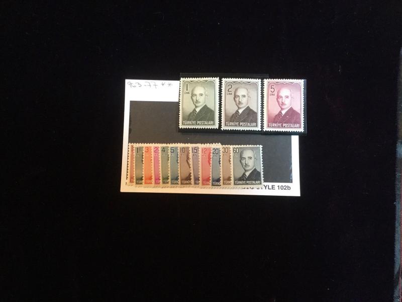 Turkey Scott #963-977 Mint Never Hinged Stamp Set!