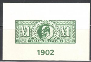 Great Brittain Mint NH - One pound 1902 mini Proof sheet