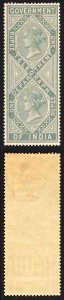 India Telegraph T36 1r Grey (Die 2) Wmk T25 M/M Cat 38 pounds