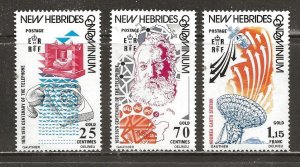 British New Hebrides Scott catalog # 205-207 Mint NH See Desc