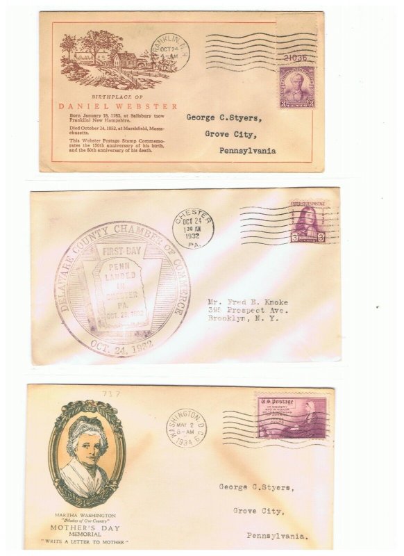 Nice lot of early US First Day Covers    1927 -1937