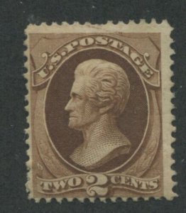 1873 US Stamp #157 2c Fine Mint Possible Regummed Catalogue Value $125 