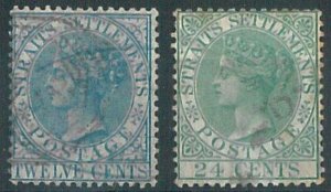 70609  - STRAITS SETTLEMENTS  - STAMPS: Stanley Gibbons #1 5/16 - Fine  USED