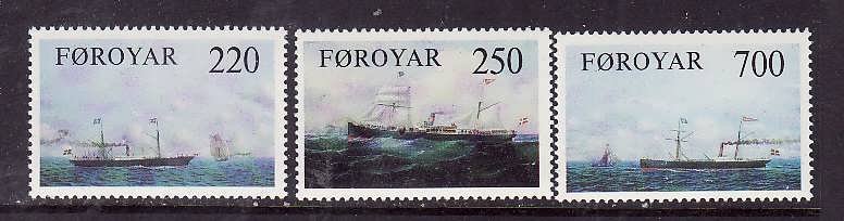 Faroe Is.-Sc#90-2-unused NH set-Ships-1983-