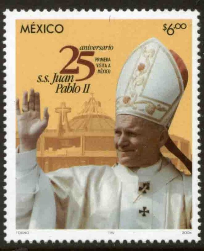 MEXICO 2345, FIRST VISIT OF POPE JOHN PAUL II, 25th ANNIVERSARY. MINT, NH. VF.