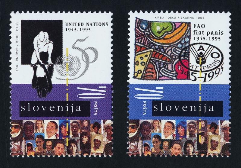 Slovenia 239-40 MNH FAO 50th Anniversary, Food