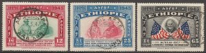 EDSROOM-14095 Ethiopia 278-80 Used SON 5/23/1947 1st Day Addis Ababa CV$13.75