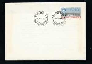 D460760 Denmark FDC World Health Organisation 1972