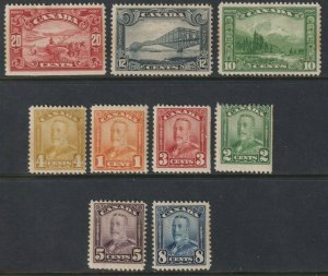 SC# 149 // 157 1928 - 1942 Canada KGV ML - MH short set CV $219.15