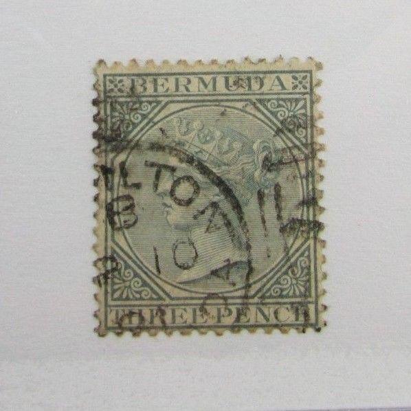 Bermuda Scott #23 Victoria Θ used, very fine + 102 card, superfleas