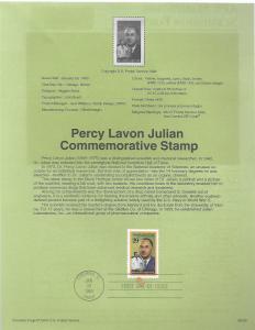 US 2746 PERCY LAVON JULIAN  SOUVENIR PAGE