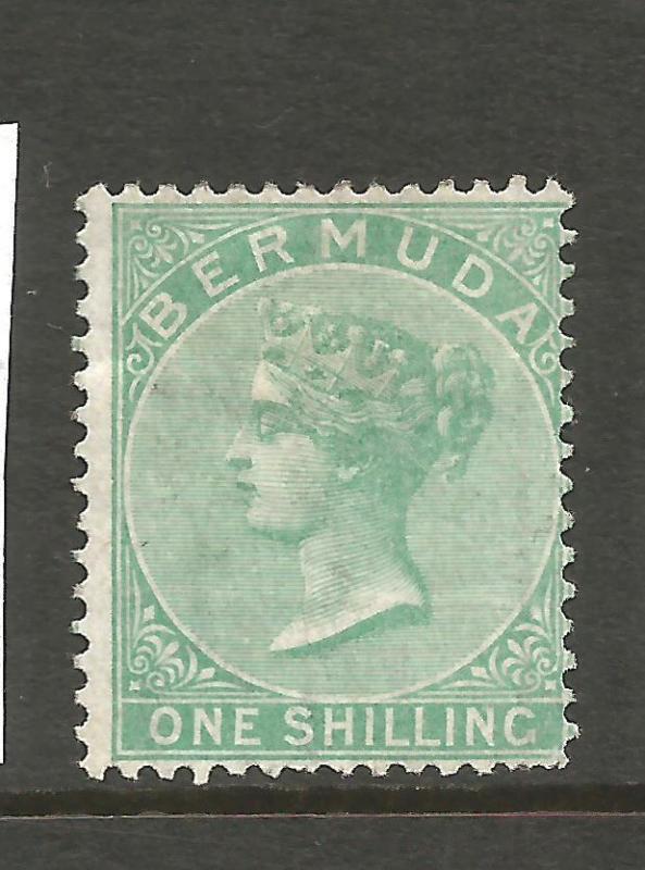 BERMUDA  1865-03  1/- GREEN  QV  MNG  P14  SG 8