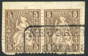 Switzerland 61 Used On Piece, XF, Dated 45.2.01 - Exception Centering