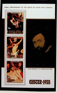 PENRHYN Sc 103a+B1-3 NH 4SOUVENIR SHEETS OF 1978 - ART OF RUBENS