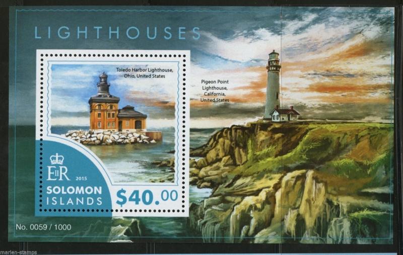 SOLOMON ISLANDS LIGHTHOUSES  SOUVENIR SHEET  MINT NH