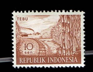 INDONESIA SCOTT#495 1960 SUGAR CANE AND RAILROAD - MNH