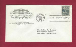 1938 15c JAMES B, Presidential Series #820, FDC, HF