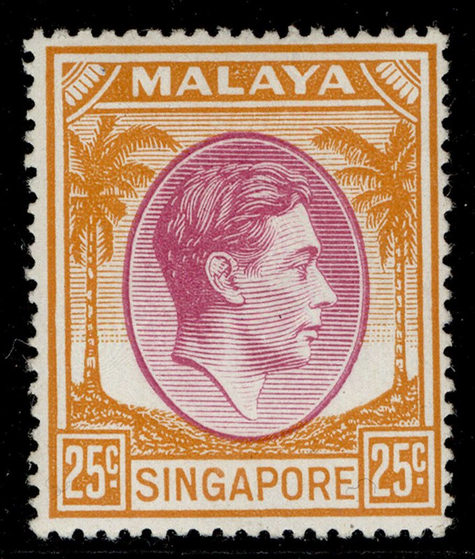 SINGAPORE GVI SG25, 25c purple & orange, M MINT.