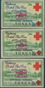 Tonga official 1971 SGO62-O64 Philatokyo imperf set of 3 MNH