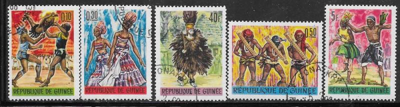 Guinea #405-409 Dancers -set- (CTO) CV$1.25