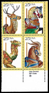 PCBstamps   US #2390/2393 ZB  $1.00(4x25c)Carousel, MNH, (ZB-4a)