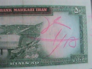 ​IRAN- 1971-CAT #90-BANK MARKAZI IRAN-50 RIALS LT.CIRCULATED VF. 54 YEARS OLD