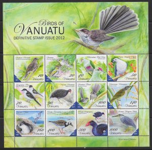 VANUATU SGMS1130 2012 BIRDS DEFINITIVES M/S MNH