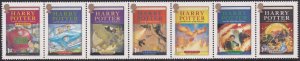 Sc# 2479 / 2485a Great Britain 2007 Harry Potter Novels MNH set CV 10.00