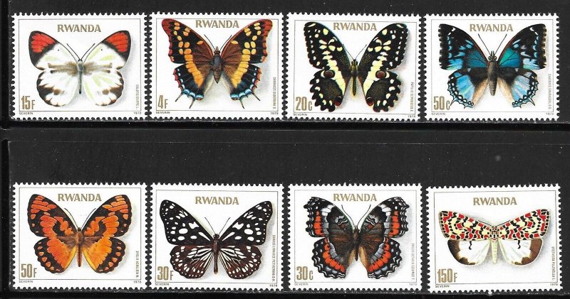 RWANDA Sc 905-12 NH ISSUE OF 1979 - BUTTERFLIES