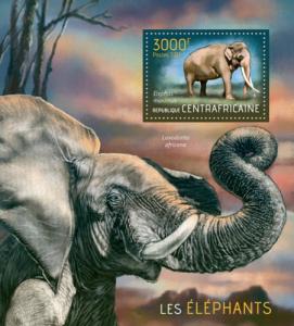 CENTRAFRICAINE 2013 SHEET ELEPHANTS WILDLIFE