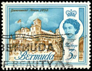 BERMUDA Sc 177 F-VF/USED - 1962 3p  Government House, 1892