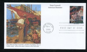 US 3502j American Illustrators - Dean Cornwall UA Mystic cachet FDC