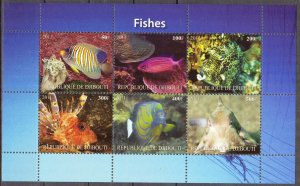 Djibouti 2011 Marine Life Fishes (5) Sheet MNH** Cinderella !