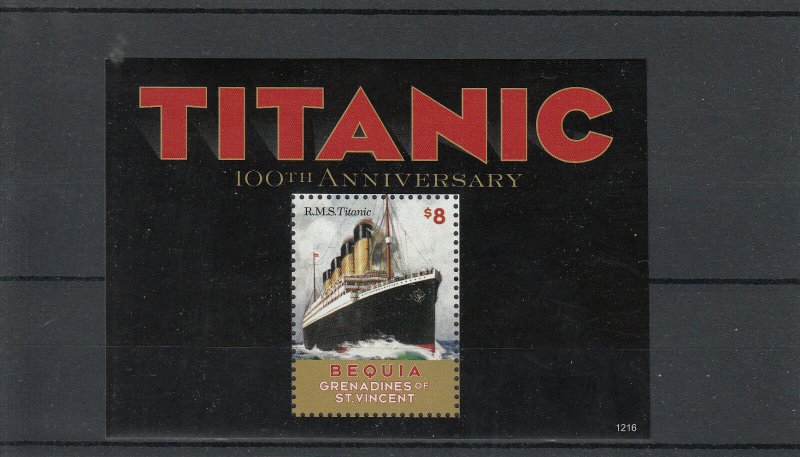 Titanic Stamps Bequia Gren St Vincent 2012 MNH Boats Ships 1v S/S
