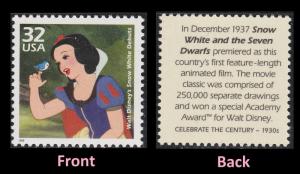 US 3185h Celebrate the Century 1930s Snow White 32c single MNH 1998