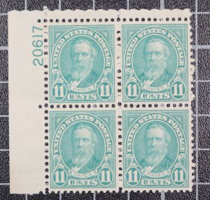 Scott 692 - 11 Cents Hayes MNH - Plate Block Of 4 UL 20617 SCV - $25.00