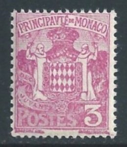Monaco #62 NH 3c Grimaldi Family Coat of Arms