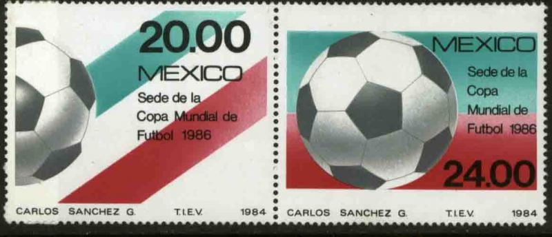 MEXICO 1372-1373 Promotion for 1986 Soccer World Cup pair NH