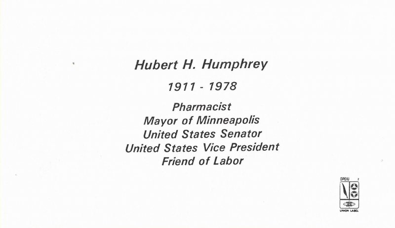 1991 FDC, #2189, 52c Hubert H. Humphrey, Samuel Gompers Stamp Club w/insert