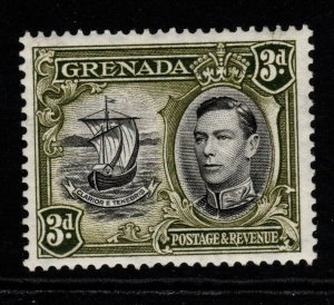 GRENADA SG158ad 1938 3d EXTRA WINDOW & BROKEN HANDRAIL MTD MINT