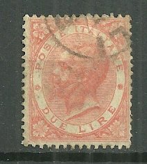 1863-77 Italy #33  2L King Emmanuel II used.