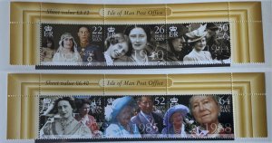 ISLE OF MAN 2000 QUEEN MOTHER 100TH SG875/880 . MNH ..SEE SCAN