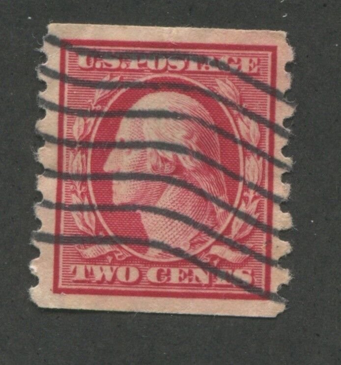 1910 US Coil Stamps #393 2c Used VF Grid Postal Cancel 