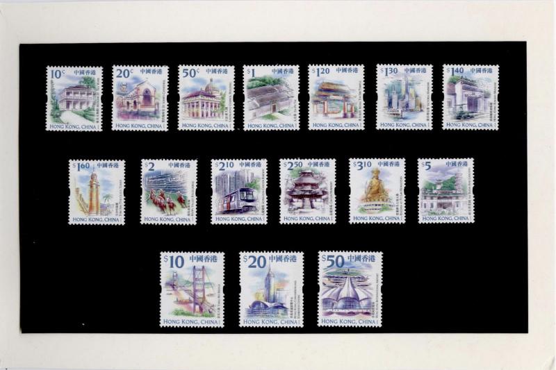 Hong Kong SAR 859-74 in Presentation Pack MNH Train, Bridge, Airport, Aircraft