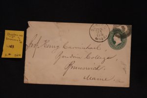 US U163 entire Boston MA D to Brunswick ME (#2601)