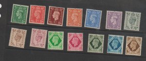 GREAT BRITAIN Scott #235-248 1937-39 KGVI MNH fresh F-VF 241-244 LH