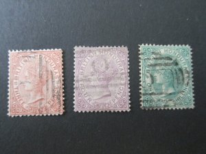 British Honduras 1877 Sc 9,10,12 FU