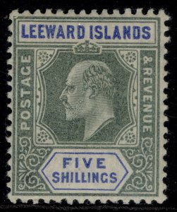LEEWARD ISLANDS EDVII SG28, 5s green & blue, LH MINT. Cat £65.